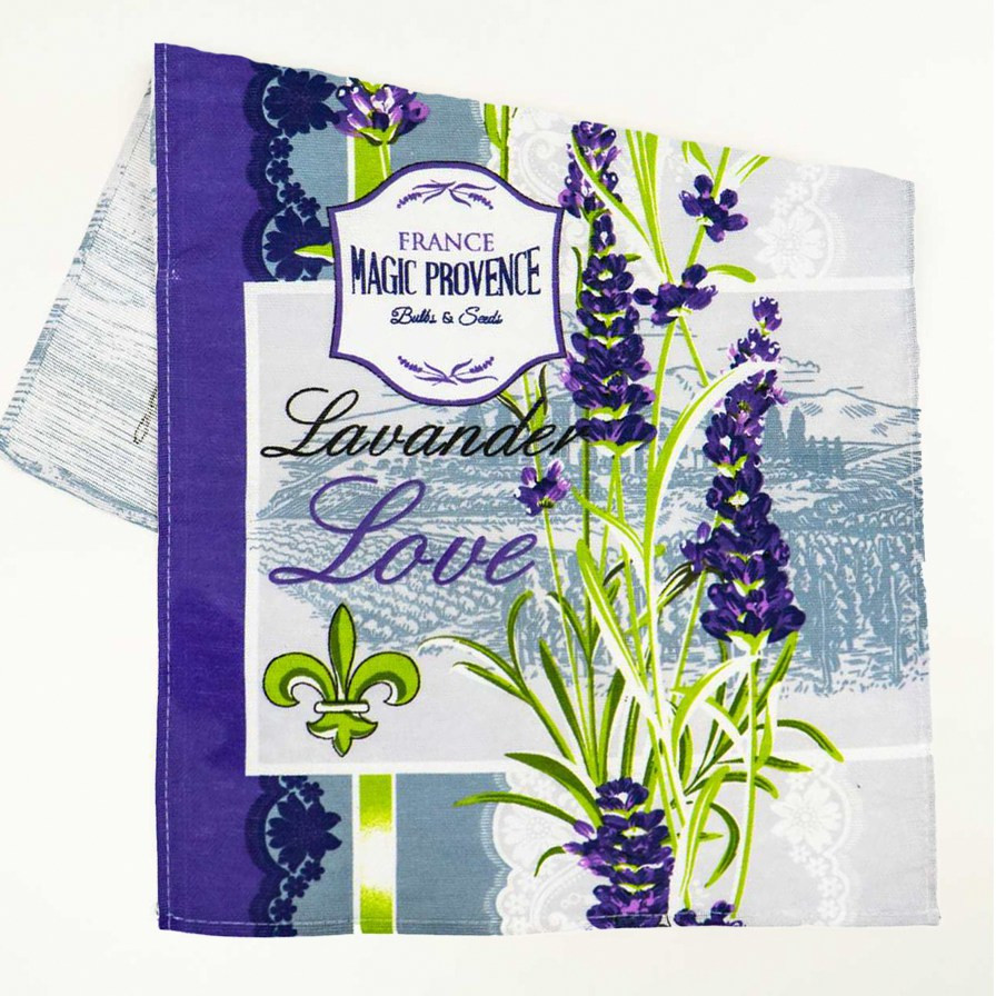 Кухонний рушник рогожка з петелькою та принтом lavender love 35х61см 180г/м2 (Лавандовий) Суми - фото 4