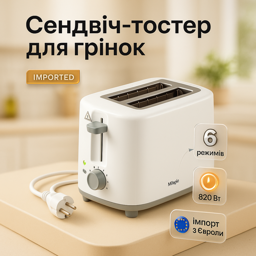 Мощный тостер для дома и кухни MAGIO, Тостер для 2 гренок, Тостер для хлеба кухни бытовой GH-60 Львов - изображение 14
