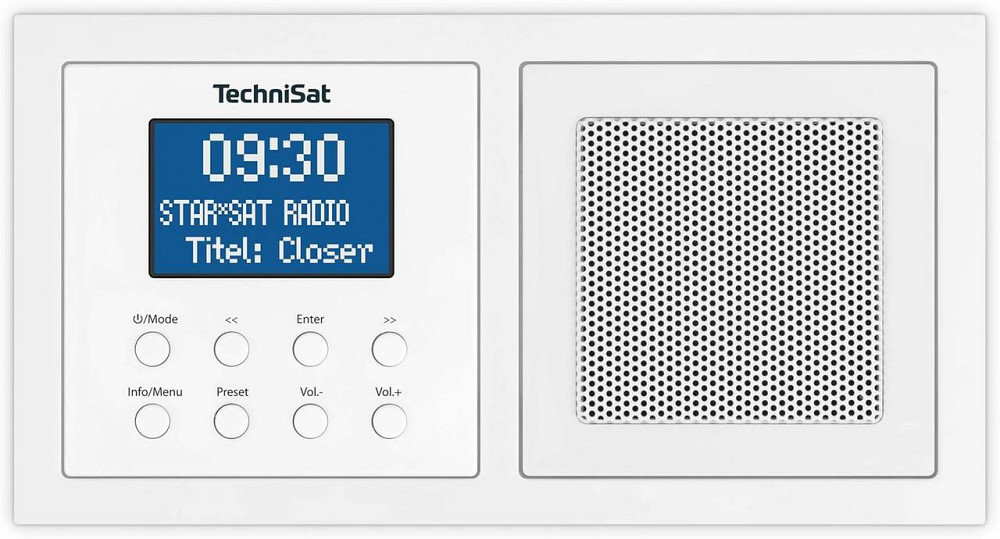 Радіо TechniSat DigitRadio UP1 білий DAB+ FM Bluetooth вбудовуване у подвійний підрозетник з будильником 2 Вт цифрові радіостанції Київ - фото 1