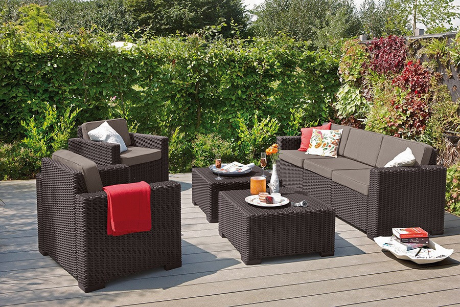 Комплект садових меблів Keter California 3 seater, коричневий Київ - фото 4