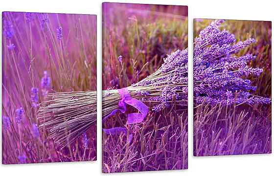 Модульна картина у вітальню/ спальню  Лаванда      Art-555_3 100x150 см Київ