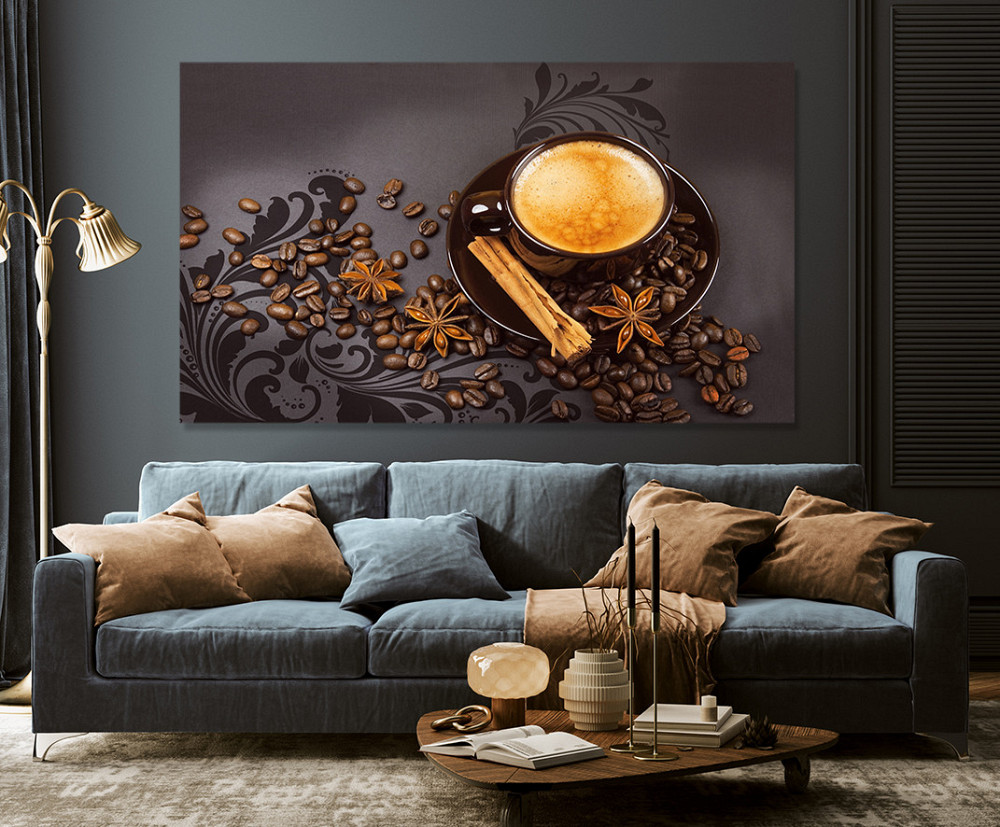Картина полотно у вітальню / спальню  Кавові зерна  MLP_161  ( 60х30см ) 70x140 см Перечин - фото 3