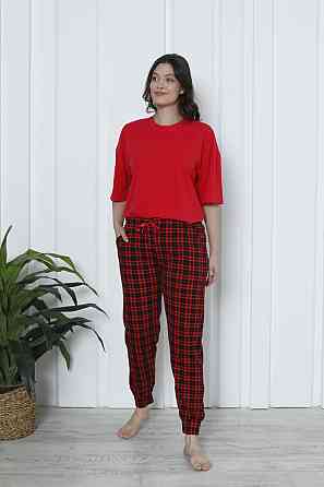 Женские пижамные штаны - мелкая красная клетка Nicoletta 1143Ш XL Киев