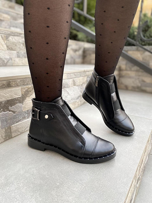 Жіночі черевики 10121 чорні натуральна шкіра висота 11см (1250) Коломыя - изображение 7