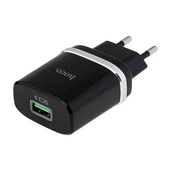 Мережевий зарядний пристрій HOCO C12Q Smart QC3.0 charger 18W Black Киев