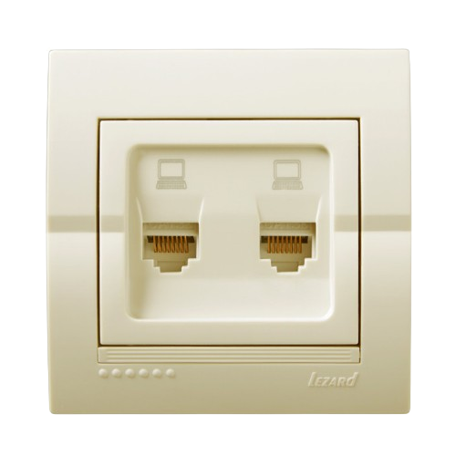 DERIY крем Розетка внутрішня 2-а комп'ютерна Лезард Житомир