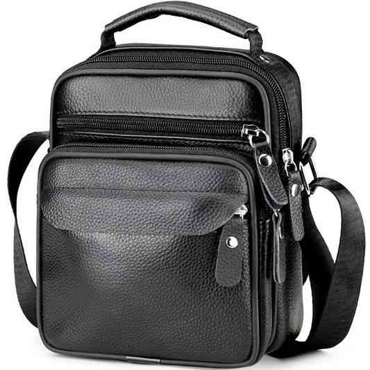 Мужская кожаная барсетка через плечо 17х21х9, мессенджер с ручкой Bexhill Bx-54551 черная Киев