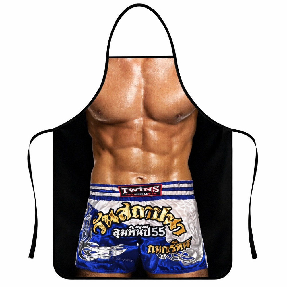 Фартух з приколом чоловічий мускулистий торс у боксерських шортах 75 на 60 см різнобарвний Київ - фото 2