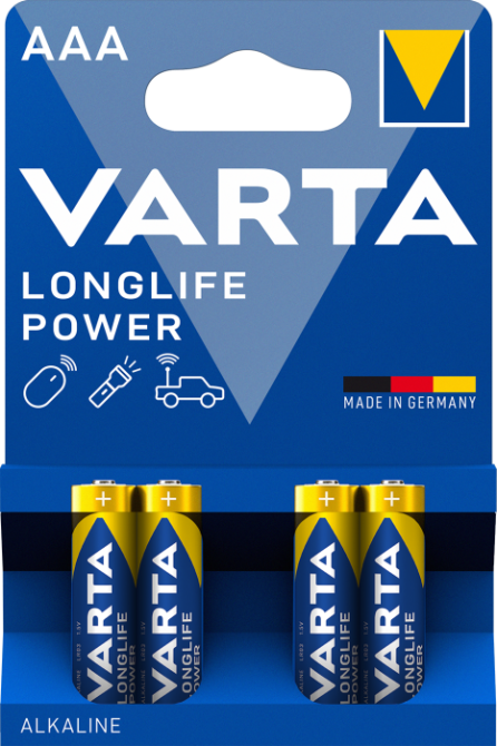 Батарейка мініпальчик VARTA LONGLIFE POWER AAA 1.5V блістер 4 шт Рівне - фото 1