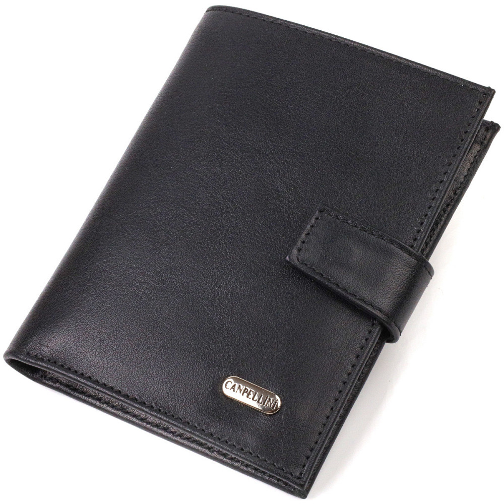 Классическое вертикальное мужское портмоне среднего размера из натуральной гладкой кожи CANPELLINI 21857 Киев - изображение 1
