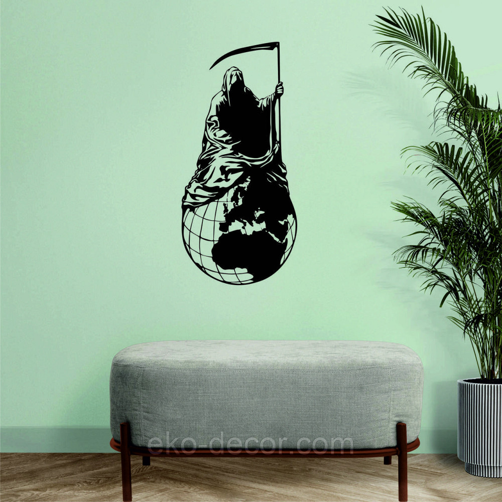 Декоративное настенное Панно «Смерть с косой», Декор на стену 110*52 см, Черный Киев - изображение 2