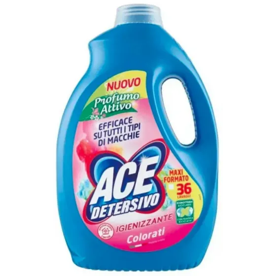 Жидкое средство для стирки Ace Detersivo Liquido Colorati Igienizzante 36 стирок 1980 мл Львов