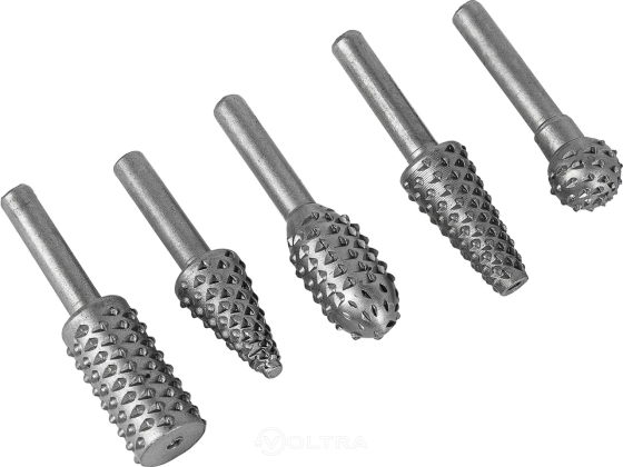 Набор шарошек по дереву 5шт 0-6мм (фрезы металлические по дереву и ДСП) Харьков