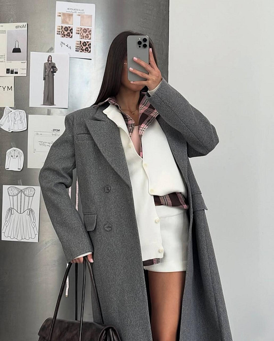 Жіноче трендове пальто оверсайз крій шерсть + підкладка Одеса - фото 3