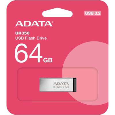 USB флеш накопичувач ADATA 64GB UR350 Silver-Black USB 3.2 (UR350-64G-RSR/BK) Вінниця - фото 5