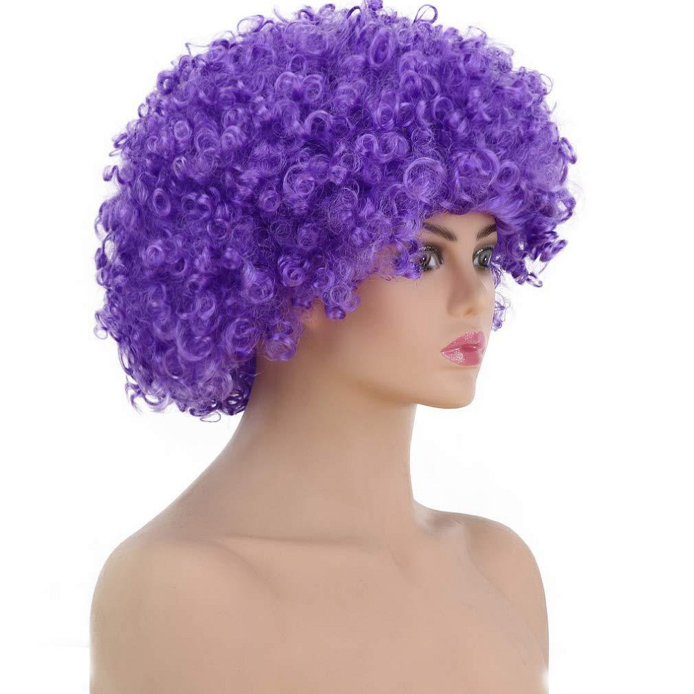 Парик Афро AICKER Short Kinky Curly Фіолетовий синтетичний термостійкий короткий для вечірки косплею Київ - фото 7