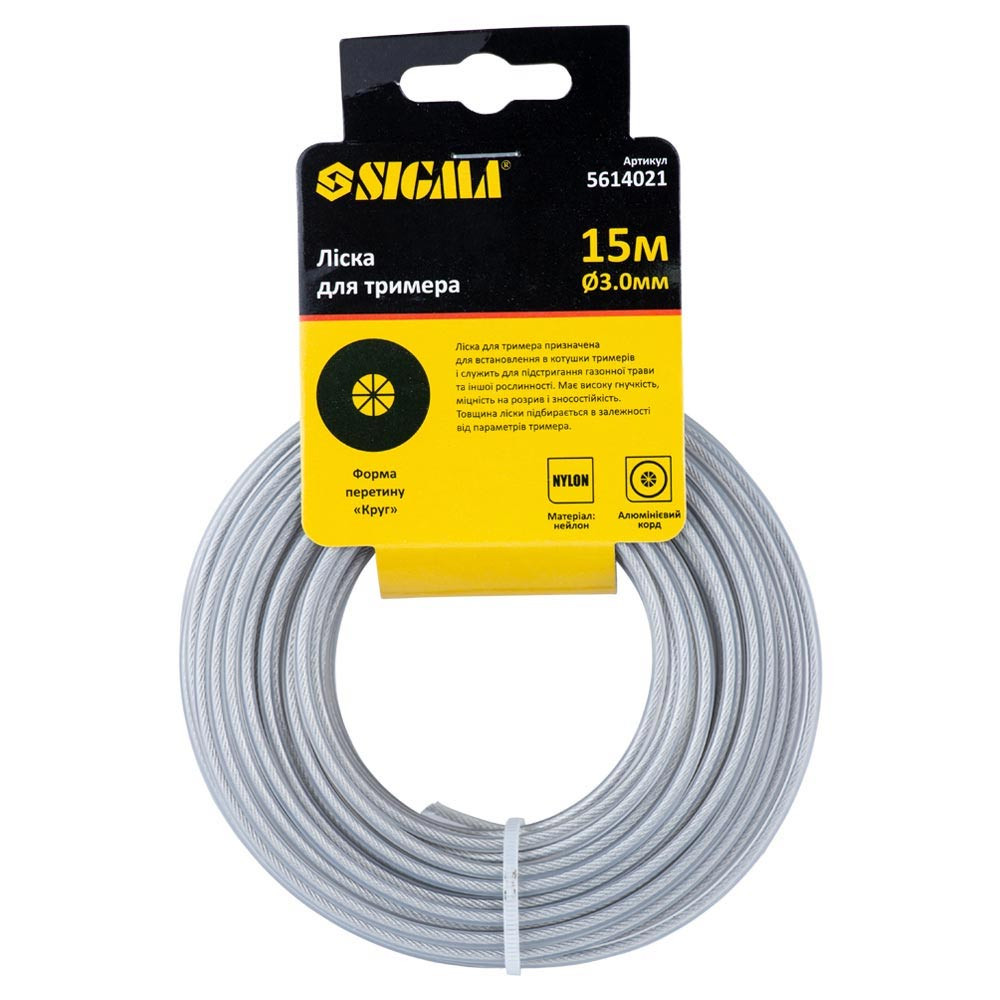 Sigma Леска для триммера с алюминиевым кордом Ø3.0мм 15м SIGMA (5614021) Киев - изображение 2