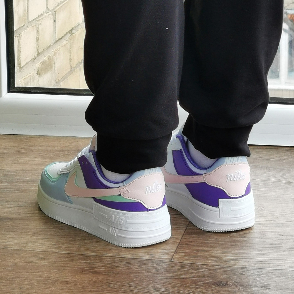 Кросівки Nike Force Білі Найк Шкіряні Форси Shadow Різнобарвні (розміри: 36,37,38,39,40,41) - 22 Дніпро - фото 9