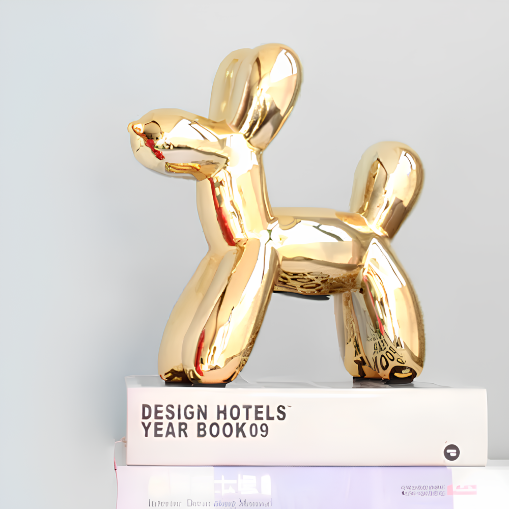 Статуетка Собачка з кульки RESTEQ - золота фігурка в стилі Jeff Koons Balloon Dog, інтер'єрний декор 10×10×4 см Київ - фото 3