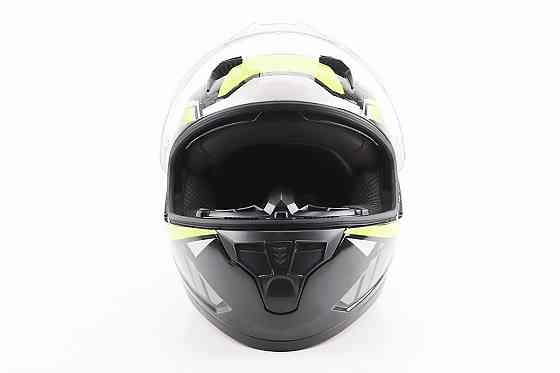 Шолом інтеграл, закритий (сертифікація DOT)+відкидні окуляри BLD-M67 L (59-60см), ЧОРНИЙ/НЕОНОВО-ЗЕЛЕНИЙ Киев