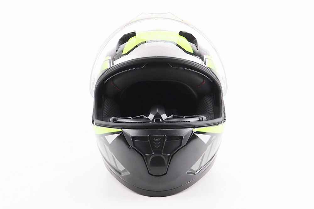 Шолом інтеграл, закритий (сертифікація DOT)+відкидні окуляри BLD-M67 L (59-60см), ЧОРНИЙ/НЕОНОВО-ЗЕЛЕНИЙ Киев - изображение 6