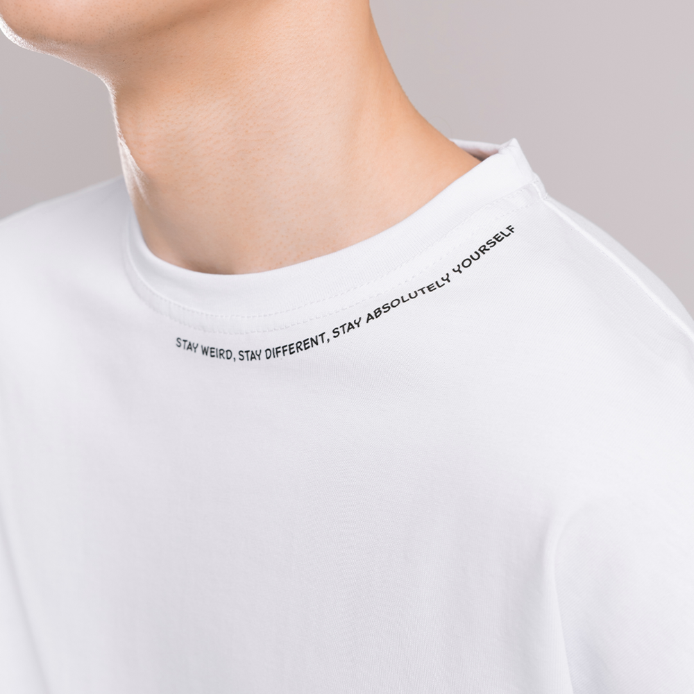 Однотонна біла футболка для чоловіків. Чоловіча біла футболка оверсайз Pobedov Onyx Київ - фото 6