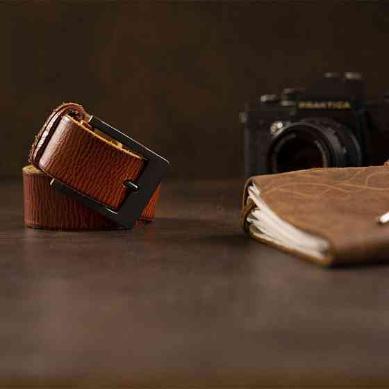 Ремень мужской Vintage 20071 Рыжий Киев