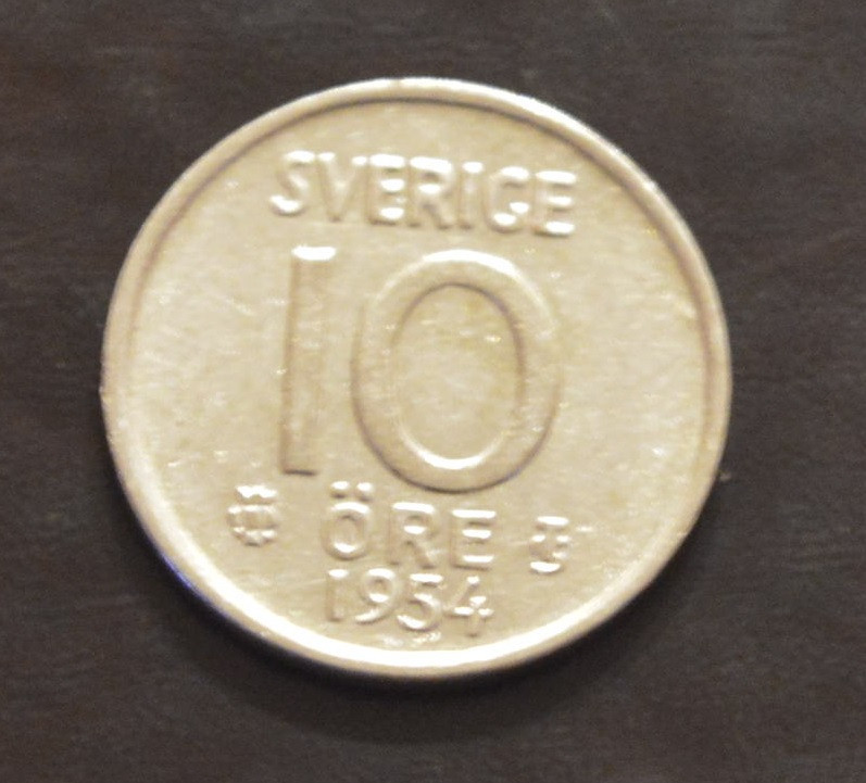 Швеція 10 ері 1954 рік (срібло) Полтава - фото 1