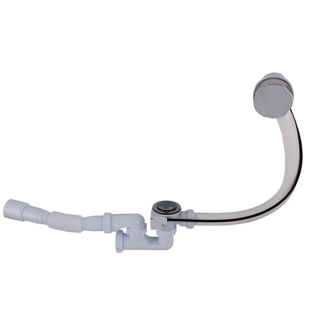 Сифон OPTIMUM для ванны з ревизией, полуавт(трос 580, ручка хром) та гофрой 40*40/50 OPTI 27433 Киев - изображение 1