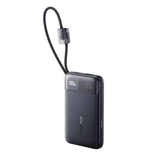 Павербанк 10000 mAh Baseus EnerFill FC11 22.5W быстрая зарядка цифровой дисплей встроенный кабель power bank повербанк Одесса