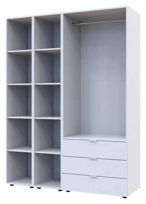 Комплект шаф для одягу Doros Гелар (3 шт.) 153,9х49,5х203,4 см Білий (DRS-011173) Дніпро - фото 4