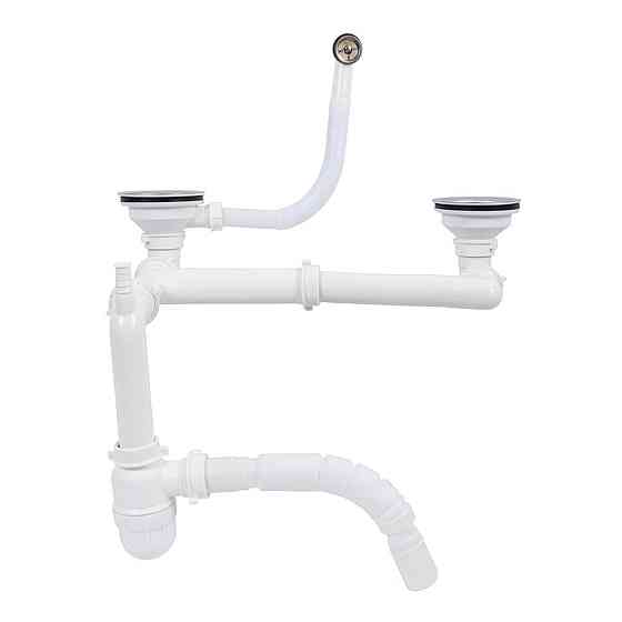 Сифон подвійний для гранітних мийок з переливом VALESO (арт. 840) Коломия