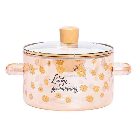 Скляна каструля з кришкою 1.5 л жаростійка Київ