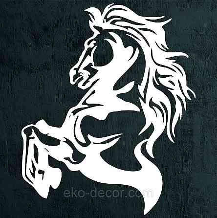 Декоративное настенное Панно «Лошадь», Декор на стену 70*57 см, Белый Киев