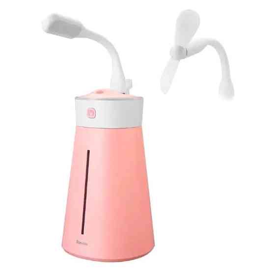 Увлажнитель воздуха Baseus Slim Waist Humidifier + USB Лампа/Вентилятор DHMY-B04 (Розовый) Николаев