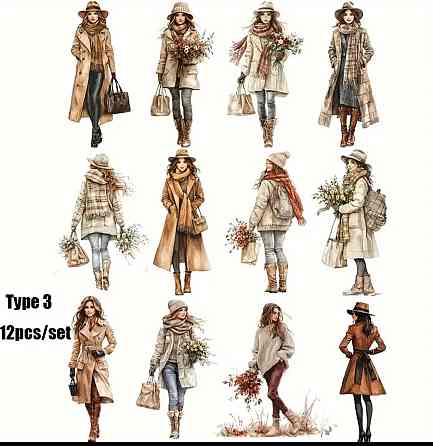 Набір вінтажних стікерів Осінні образи – 12 шт Київ