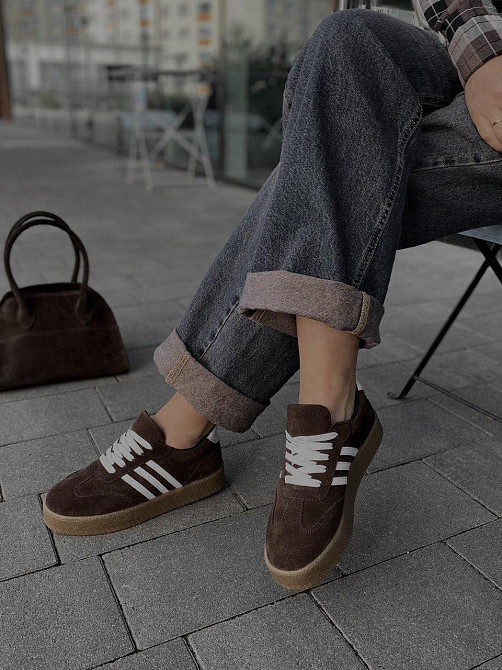 Tamei Кеди жіночі з натуральної замші демісезонні шоколадні весна-осінь 2810-132 р. 36-41 / Сти Коломия - фото 3