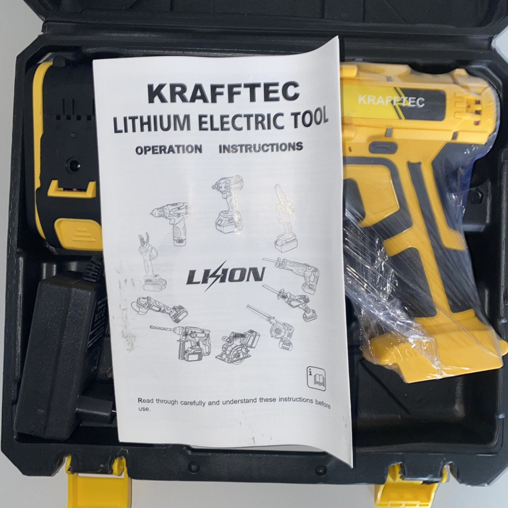 Шуруповерт акумуляторний KRAFFTEC 36V 3Ah, потужний, з підсвічуванням, зручний, для дому та професійних робіт Одеса - фото 7