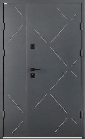 Двері вхідні з терморозривом Бастіон  РУБІКОН Ескада 7 RAL 7016 / ПВХ Бетон Антрацит 1200х2050 мм Київ