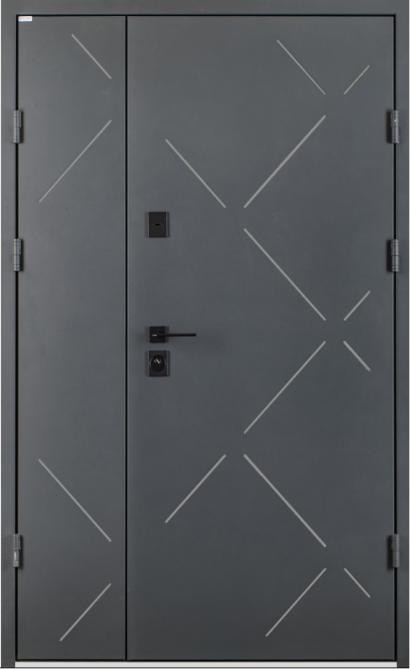 Двері вхідні з терморозривом Бастіон  РУБІКОН Ескада 7 RAL 7016 / ПВХ Бетон Антрацит 1200х2050 мм Київ - фото 1