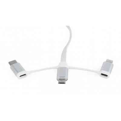Дата кабель USB 2.0 AM to Lightning + Micro 5P + USB-C 1.0m Cablexpert (CC-USB2-AMLM32-1M-W) Винница