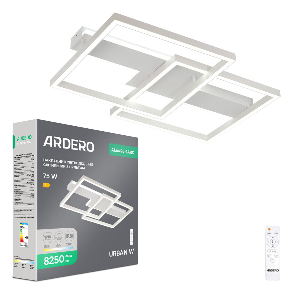 Світлодіодний накладний світильник Ardero AL6496-1ARD URBAN W 75Вт білий Харків - фото 1