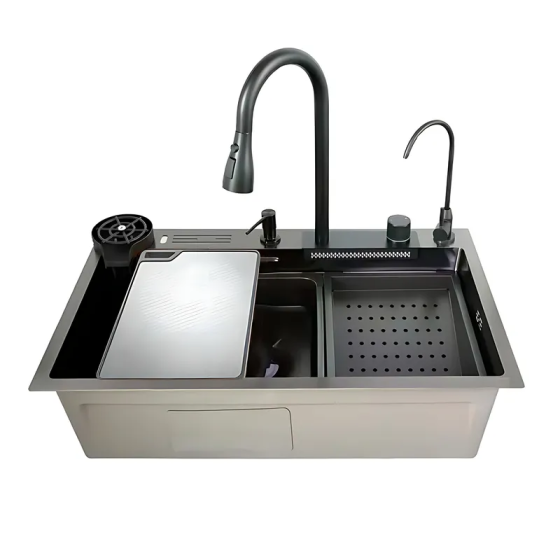 Мийка багатофункціональна Mixxus MH7546-SET-08 Decor Graphite з вбудованим змішувачем з нержавіючої сталі (MI8456) Харьков
