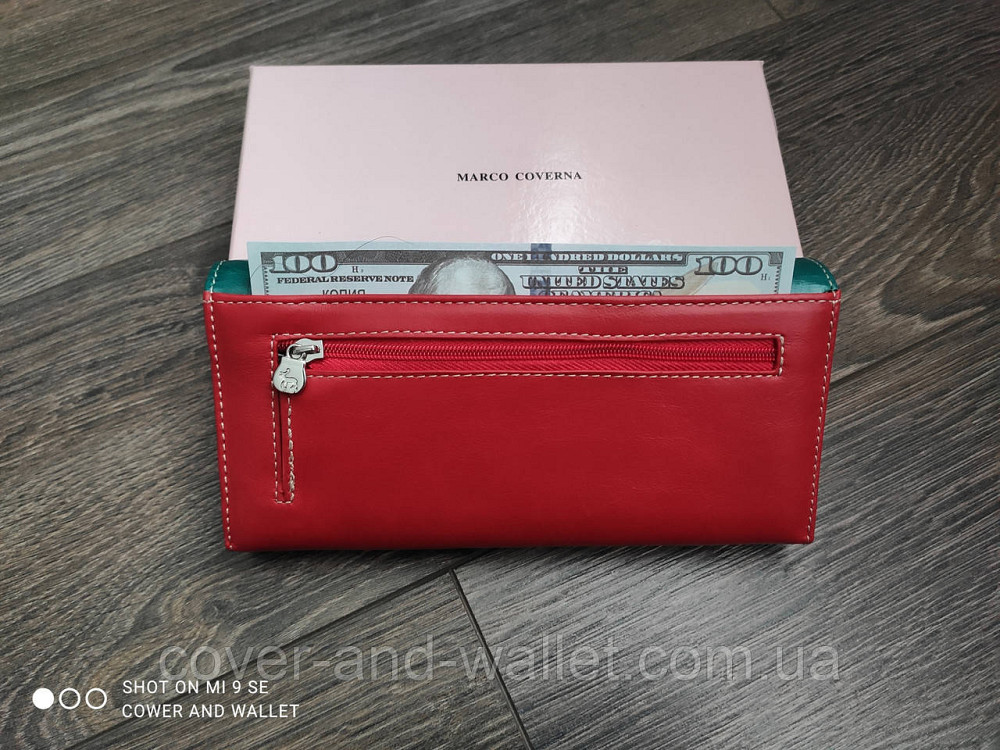 Стильний бірюзовий жіночий гаманець із гладкої шкіри на магнітах Marco Coverna Київ - фото 5