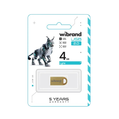 Флешка 4Гб USB 2.0 золотий lynx Wibrand Житомир
