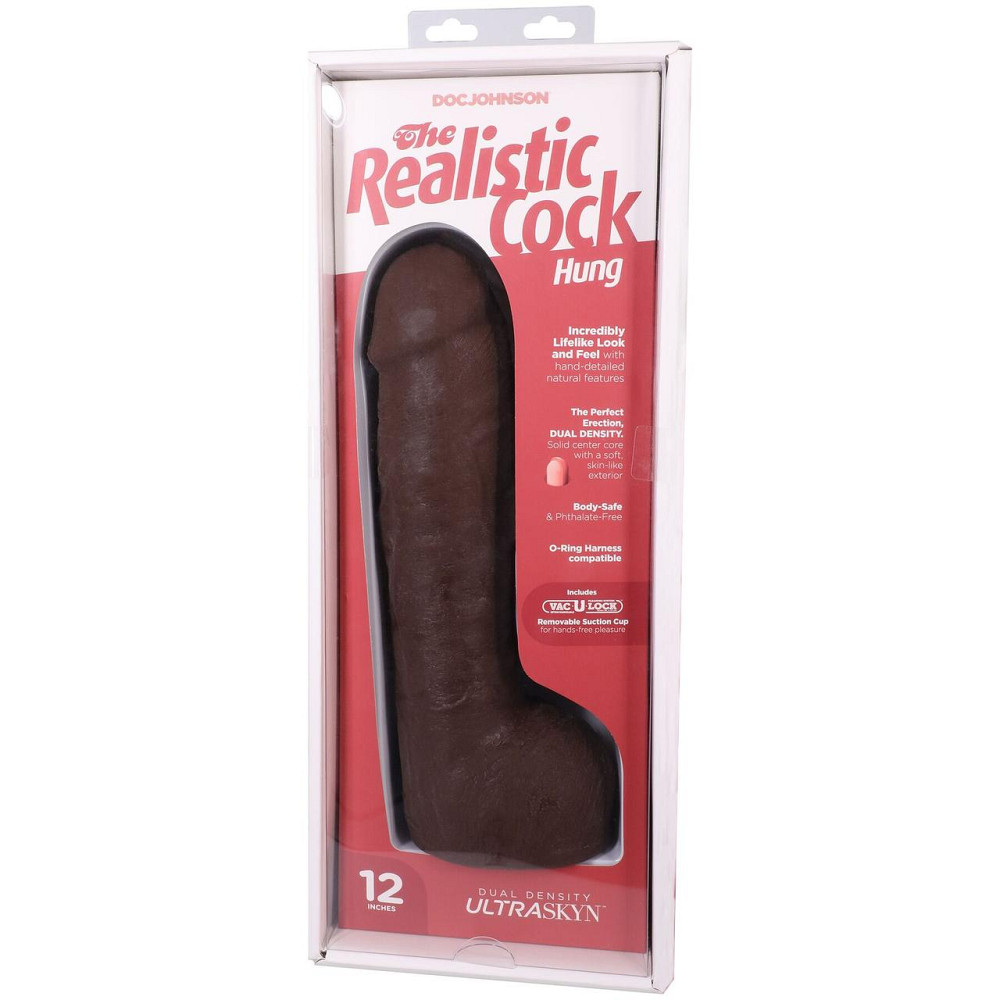 Фалоімітатор Doc Johnson The Realistic Cock ULTRASKYN - 12 Inch Hung with Balls Chocolate Sex Aura Київ - фото 10