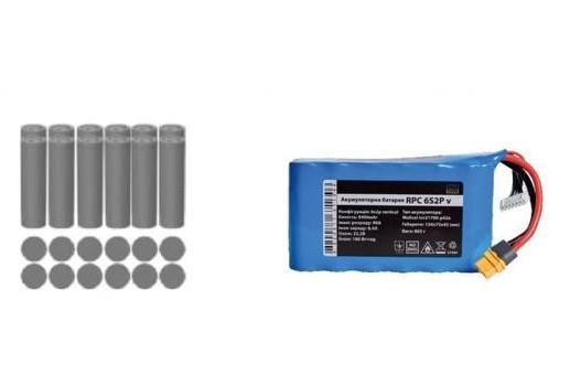 Аккумуляторная сборка Li-Ion 6S2P v (без платы ВMS) Molicel INR21700 P42A 45A 4200mAh вертикальная Киев - изображение 3