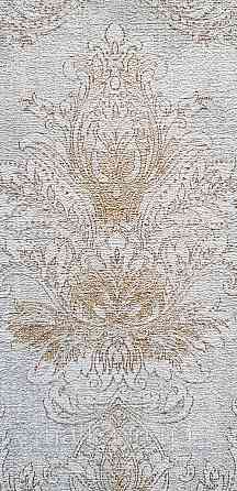 Шпалери вінілові на флізеліні Rasch Golden Hour метрові вензель завитки золотисті на сірому Київ