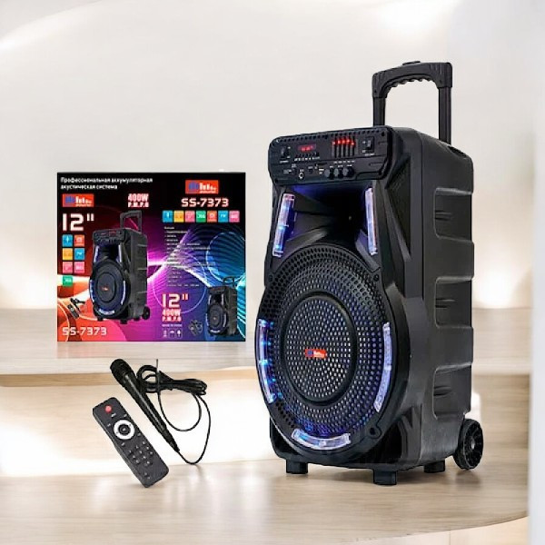 Акустична колонка ZXX-7373 400Вт, 12 дюймів, з функціями USB, SD, FM, Bluetooth, MIC та дистанційним керуванням Одеса - фото 1