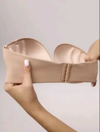 Бюстгальтер с двойным пуш-апом черного цвета с фиксацией без бретелей 80B Киев